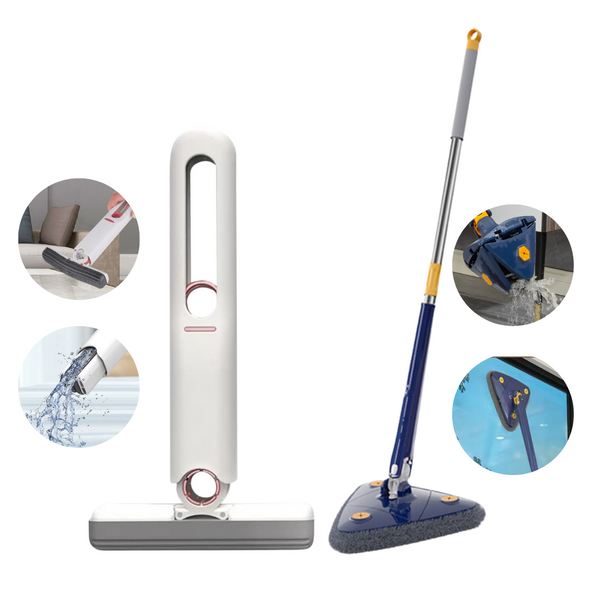 Kit Mini MOP Limpeza Cozinha e MOP Esfregão Casa