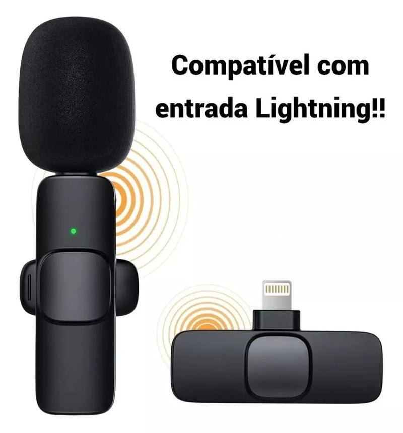 Microfone de Lapela Sem Fio Para IOS